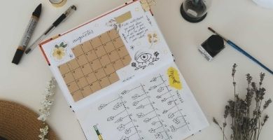 Bullet journal de dibujos calendario